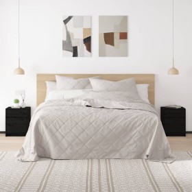 Mesitas de noche 2 uds madera maciza pino negro 40x31x50 cm de vidaXL, Mesitas de noche - Ref: Foro24-808132, Precio: 73,94 €...