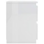 Mesita de noche de aglomerado blanco brillante 30x30x40 cm de vidaXL, Mesitas de noche - Ref: Foro24-800525, Precio: 46,40 €,...