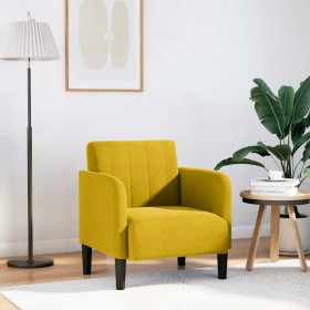 Sillón con reposabrazos terciopelo amarillo 54 cm en Sillones | Comprar online en Foru.es