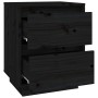 Mesitas de noche 2 uds madera maciza de pino negro 40x35x50 cm de vidaXL, Mesitas de noche - Ref: Foro24-813324, Precio: 105,...