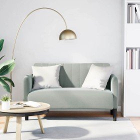 Sofá Loveseat gris claro 109 cm terciopelo en Sofás | Comprar online en Foru.es