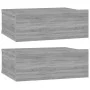 Mesita de noche flotante 2 uds madera gris Sonoma 40x30x15 cm de vidaXL, Mesitas de noche - Ref: Foro24-815285, Precio: 43,48...