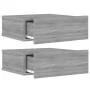 Mesita de noche flotante 2 uds madera gris Sonoma 40x30x15 cm de vidaXL, Mesitas de noche - Ref: Foro24-815285, Precio: 43,48...