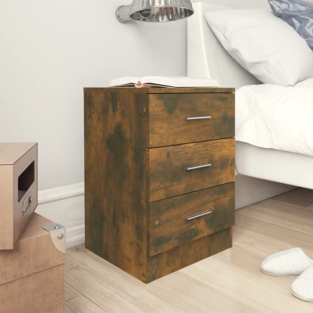 Mesitas de noche 2 uds contrachapado roble ahumado 38x35x56 cm de vidaXL, Mesitas de noche - Ref: Foro24-815322, Precio: 65,8...