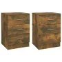 Mesitas de noche 2 uds contrachapado roble ahumado 38x35x56 cm de vidaXL, Mesitas de noche - Ref: Foro24-815322, Precio: 65,1...