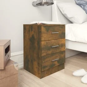 Smoked oak plywood nightstand 38x35x56 cm by vidaXL, Nightstands - Ref: Foro24-815321, Price: 46,28 €, Discount: %