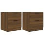 Mesitas de noche 2 uds madera contrachapada color roble marrón de vidaXL, Mesitas de noche - Ref: Foro24-817038, Precio: 82,9...
