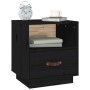 Mesita de noche madera maciza de pino negro 40x34x45 cm de vidaXL, Mesitas de noche - Ref: Foro24-818303, Precio: 46,83 €, De...