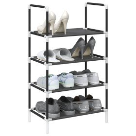 Zapatero 4 niveles negro 44x28x77 cm tejido no tejido en Zapateros y organizadores de calzado | Comprar online en Foru.es