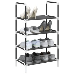 Zapatero 4 niveles negro 44x28x77 cm tejido no tejido en Zapateros y organizadores de calzado | Comprar online en Foru.es