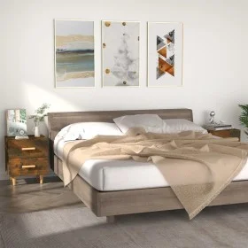Mesitas de noche 2 unidades color roble ahumado 40x35x47,5 cm de vidaXL, Mesitas de noche - Ref: Foro24-817286, Precio: 57,00...