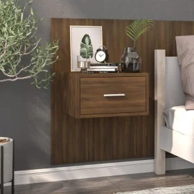 Mesita de noche de pared marrón roble de vidaXL, Mesitas de noche - Ref: Foro24-816956, Precio: 27,33 €, Descuento: %