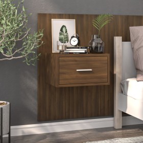 Mesita de noche de pared marrón roble de vidaXL, Mesitas de noche - Ref: Foro24-816956, Precio: 27,33 €, Descuento: %