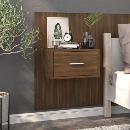 Mesita de noche de pared marrón roble de vidaXL, Mesitas de noche - Ref: Foro24-816956, Precio: 27,33 €, Descuento: %