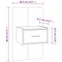 Mesita de noche de pared marrón roble de vidaXL, Mesitas de noche - Ref: Foro24-816956, Precio: 27,33 €, Descuento: %