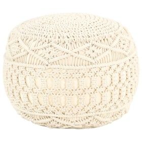 Puf de macramé hecho a mano algodón 45x30 cm de vidaXL, Otomanas - Ref: Foro24-324001, Precio: 78,93 €, Descuento: %
