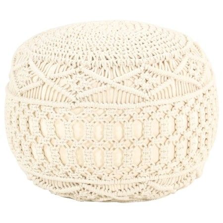 Puf de macramé hecho a mano algodón 45x30 cm de vidaXL, Otomanas - Ref: Foro24-324001, Precio: 78,93 €, Descuento: %