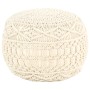 Puf de macramé hecho a mano algodón 45x30 cm de vidaXL, Otomanas - Ref: Foro24-324001, Precio: 78,93 €, Descuento: %