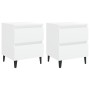 Mesitas de noche 2 uds madera contrachapada blanco 40x35x50 cm de vidaXL, Mesitas de noche - Ref: Foro24-805870, Precio: 106,...