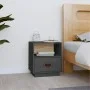 Mesita de noche madera maciza de pino gris 40x34x45 cm de vidaXL, Mesitas de noche - Ref: Foro24-818299, Precio: 46,36 €, Des...