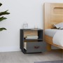 Mesita de noche madera maciza de pino gris 40x34x45 cm de vidaXL, Mesitas de noche - Ref: Foro24-818299, Precio: 46,83 €, Des...