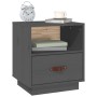 Mesita de noche madera maciza de pino gris 40x34x45 cm de vidaXL, Mesitas de noche - Ref: Foro24-818299, Precio: 46,83 €, Des...