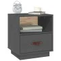 Mesita de noche madera maciza de pino gris 40x34x45 cm de vidaXL, Mesitas de noche - Ref: Foro24-818299, Precio: 46,36 €, Des...