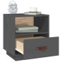 Mesita de noche madera maciza de pino gris 40x34x45 cm de vidaXL, Mesitas de noche - Ref: Foro24-818299, Precio: 46,83 €, Des...