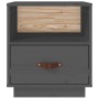 Mesita de noche madera maciza de pino gris 40x34x45 cm de vidaXL, Mesitas de noche - Ref: Foro24-818299, Precio: 46,83 €, Des...