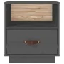 Mesita de noche madera maciza de pino gris 40x34x45 cm de vidaXL, Mesitas de noche - Ref: Foro24-818299, Precio: 46,36 €, Des...
