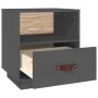 Mesita de noche madera maciza de pino gris 40x34x45 cm de vidaXL, Mesitas de noche - Ref: Foro24-818299, Precio: 46,36 €, Des...