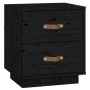 Mesita de noche madera maciza de pino negro 40x34x45 cm de vidaXL, Mesitas de noche - Ref: Foro24-818333, Precio: 46,48 €, De...