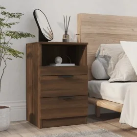 Mesita de noche madera contrachapada color roble marrón de vidaXL, Mesitas de noche - Ref: Foro24-817043, Precio: 57,83 €, De...