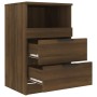 Mesita de noche madera contrachapada color roble marrón de vidaXL, Mesitas de noche - Ref: Foro24-817043, Precio: 58,78 €, De...