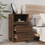 Mesita de noche madera contrachapada color roble marrón de vidaXL, Mesitas de noche - Ref: Foro24-817043, Precio: 58,78 €, De...