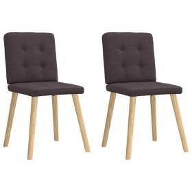 Sillas de comedor 2 unidades tela marrón oscuro en Sillas de comedor | Comprar online en Foru.es