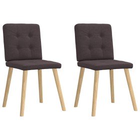 Sillas de comedor 2 unidades tela marrón oscuro en Sillas de comedor | Comprar online en Foru.es