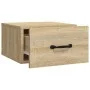 Mesita de noche de pared color roble Sonoma 35x35x20 cm de vidaXL, Mesitas de noche - Ref: Foro24-812858, Precio: 31,25 €, De...