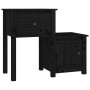 Mesita de noche madera maciza de pino negro 79,5x38x65,5 cm de vidaXL, Mesitas de noche - Ref: Foro24-814547, Precio: 65,95 €...