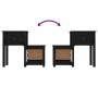 Mesita de noche madera maciza de pino negro 79,5x38x65,5 cm de vidaXL, Mesitas de noche - Ref: Foro24-814547, Precio: 65,95 €...