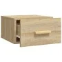 Sonoma oak wall bedside table 35x35x20 cm by vidaXL, Nightstands - Ref: Foro24-812840, Price: 27,45 €, Discount: %