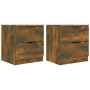 Mesitas de noche 2 uds madera contrachapada color roble ahumado de vidaXL, Mesitas de noche - Ref: Foro24-817034, Precio: 59,...