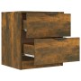 Mesitas de noche 2 uds madera contrachapada color roble ahumado de vidaXL, Mesitas de noche - Ref: Foro24-817034, Precio: 59,...