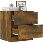 Mesitas de noche 2 uds madera contrachapada color roble ahumado de vidaXL, Mesitas de noche - Ref: Foro24-817034, Precio: 59,...
