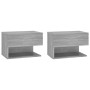 Mesita de noche de pared 2 uds color gris Sonoma de vidaXL, Mesitas de noche - Ref: Foro24-816949, Precio: 69,21 €, Descuento: %