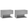 Mesita de noche de pared 2 uds color gris Sonoma de vidaXL, Mesitas de noche - Ref: Foro24-816949, Precio: 67,83 €, Descuento: %