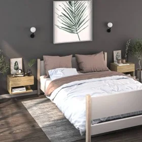 Mesita de noche de pared 2 unidades color roble Sonoma de vidaXL, Mesitas de noche - Ref: Foro24-810960, Precio: 47,99 €, Des...