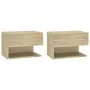 Mesita de noche de pared 2 unidades color roble Sonoma de vidaXL, Mesitas de noche - Ref: Foro24-810960, Precio: 47,99 €, Des...