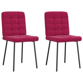 Sillas de comedor 2 unidades terciopelo rojo tinto en Sillas de comedor | Comprar online en Foru.es