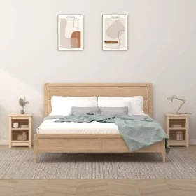Mesitas de noche 2 uds madera maciza de pino 40x35x55 cm de vidaXL, Mesitas de noche - Ref: Foro24-820957, Precio: 70,95 €, D...